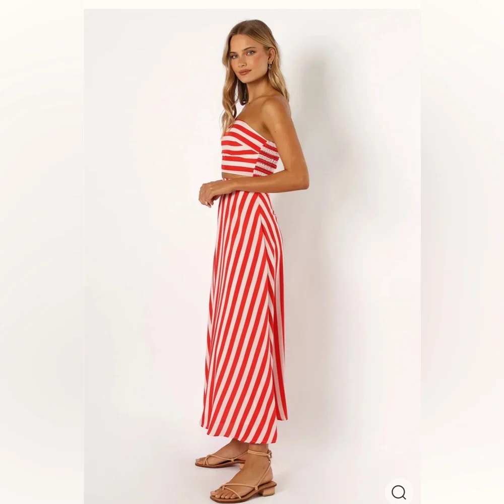 Petal and Pup Elijah Set - Red White Stripe Size M Two Piece Set - Picture 4 of 13